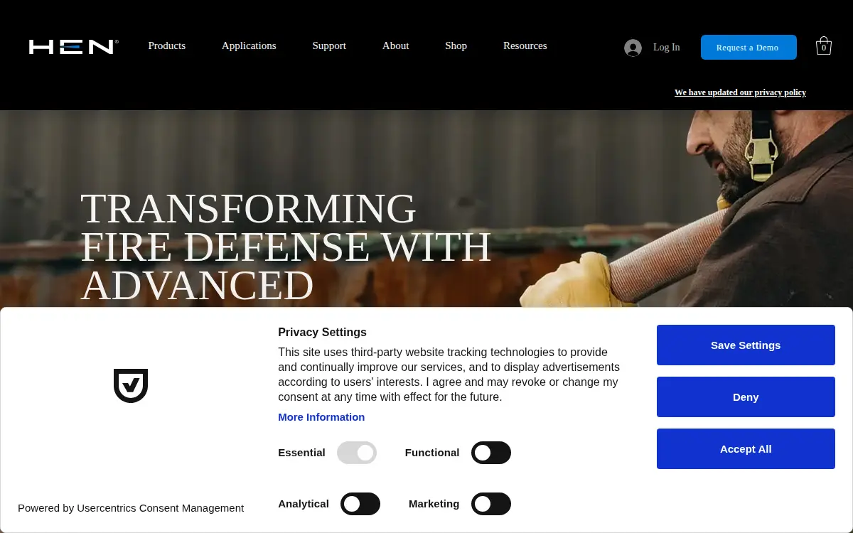 Homepage of Hen Nozzles INC.