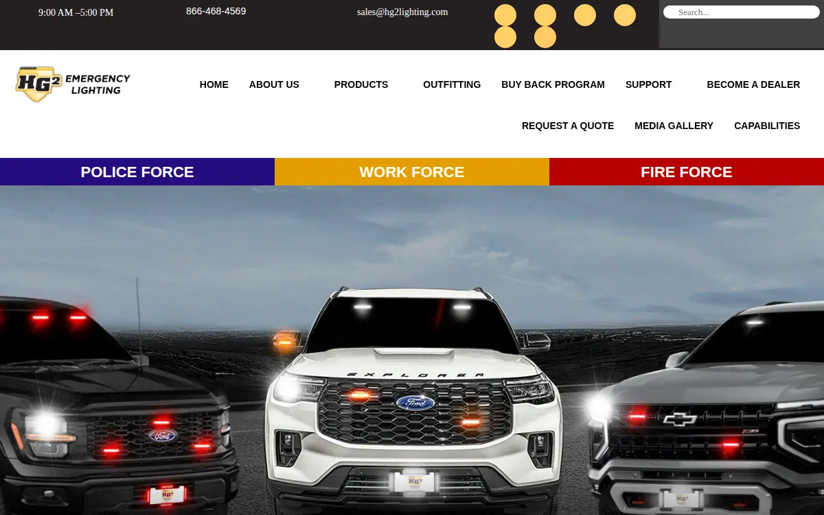 Homepage of Hg2 Emergency Lighting LLC