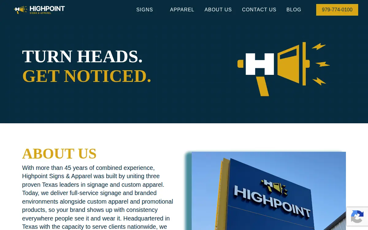 Homepage of Hpam Sign Pro, LLC