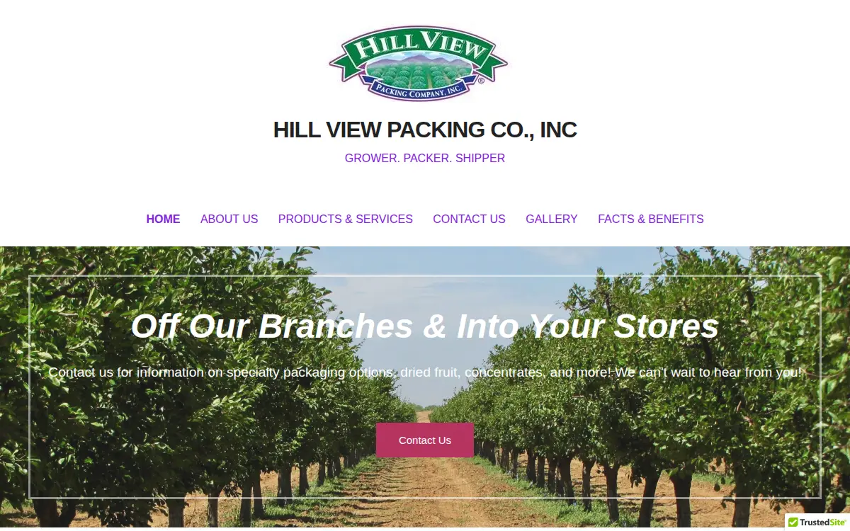 Homepage of Hill View Packing Company, INC.