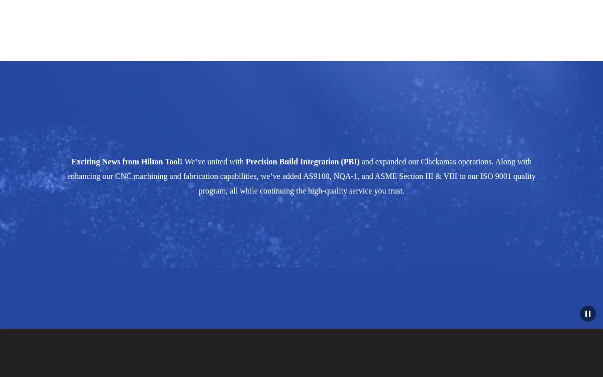 Homepage of Hilton Tool LLC
