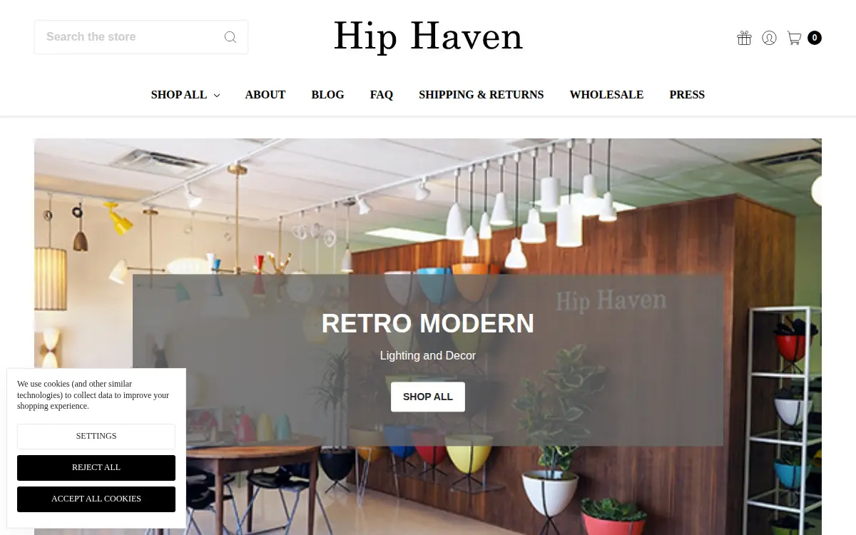 Homepage of Hip Haven INC.