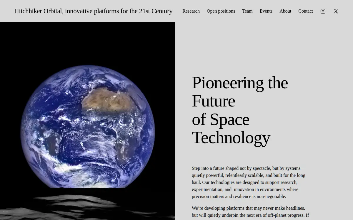 Homepage of Hitchhiker Orbital INC.