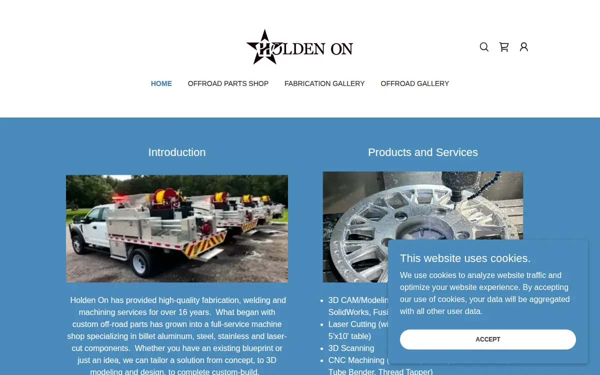 Homepage of Holden on Motorsports, LLC