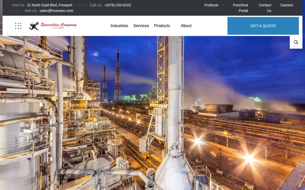Homepage of Specialties Company