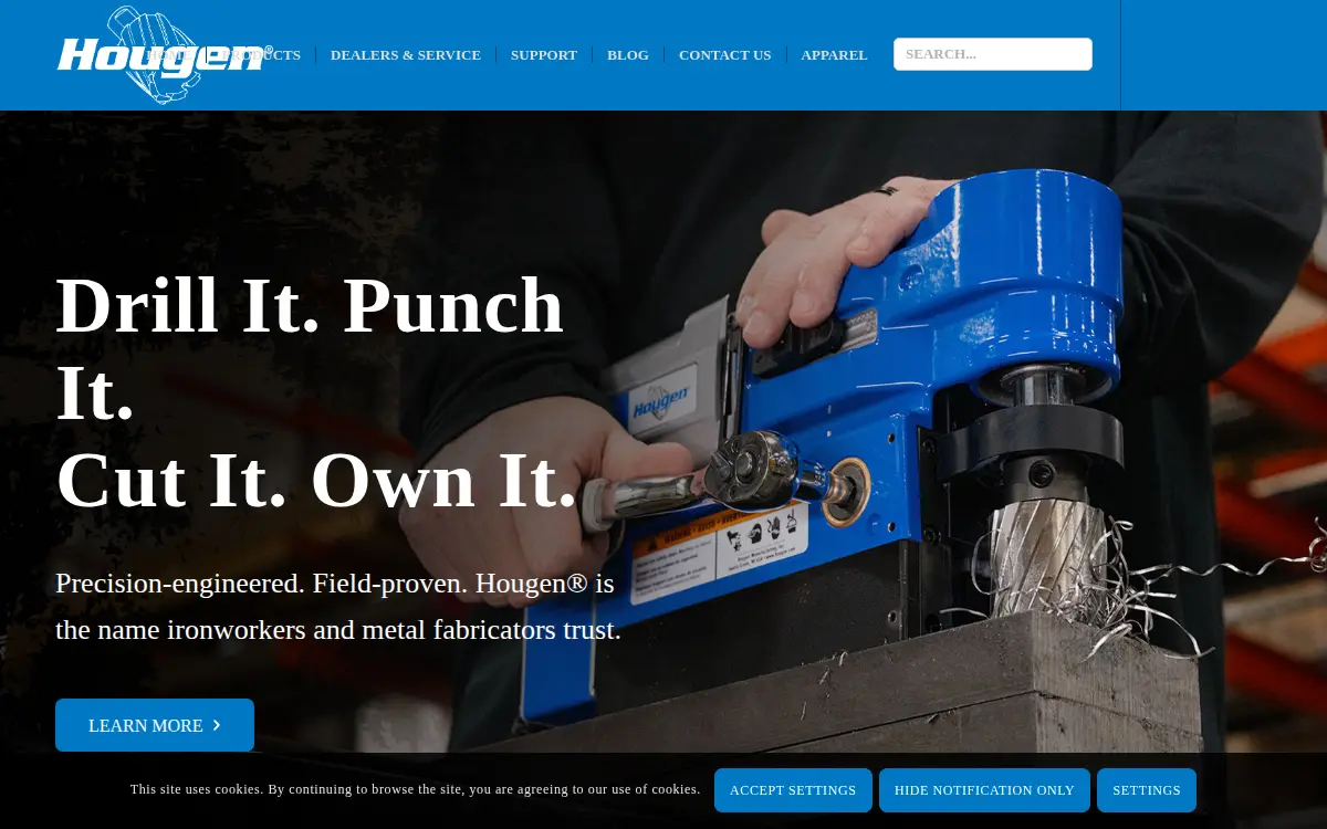 Homepage of Hougen Manufacturing, INC
