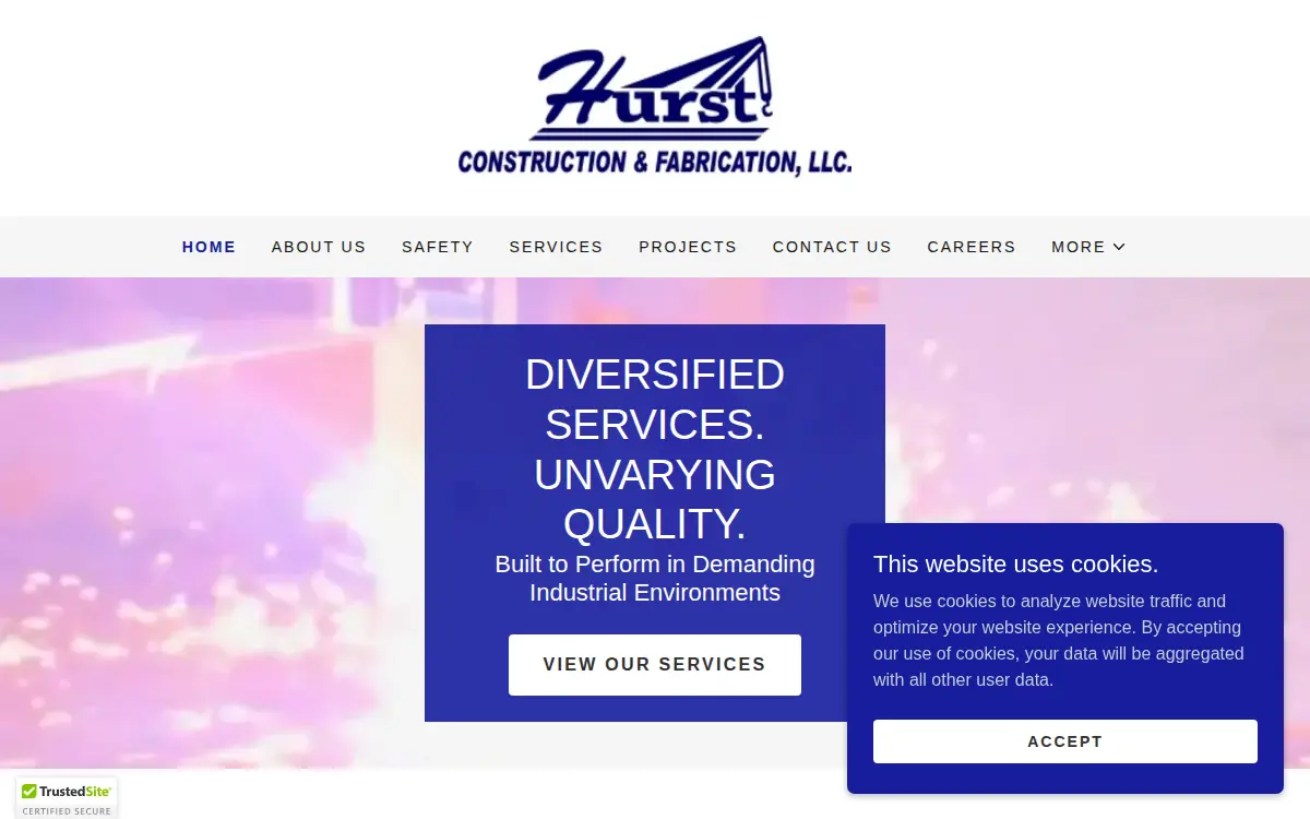 Homepage of Hurst Construction and Fabrication, LLC