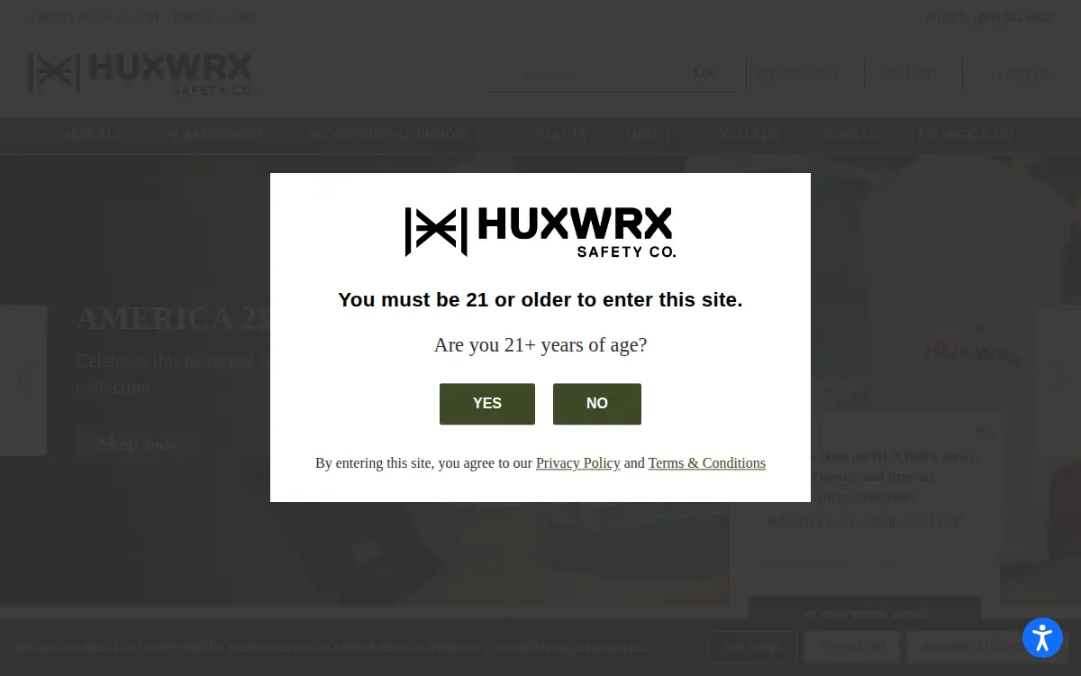 Homepage of Huxwrx Safety CO. LLC