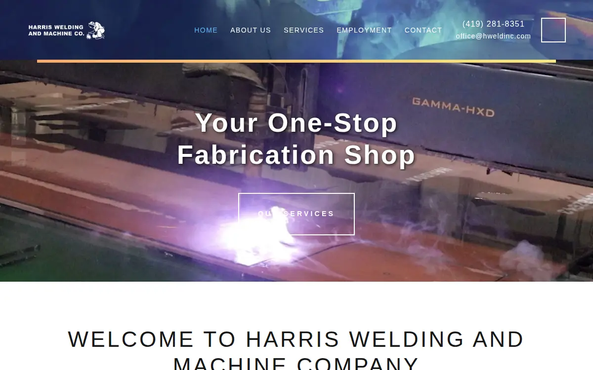 Homepage of Harris Welding and Machine Company