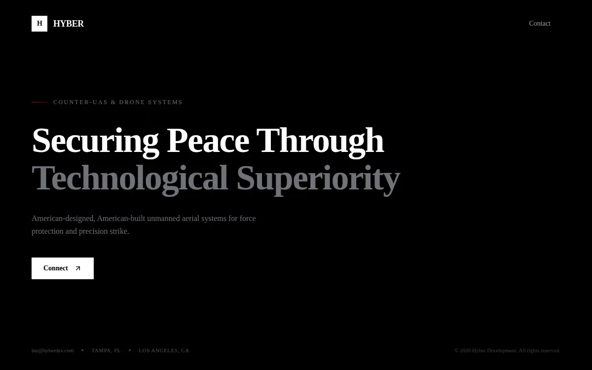 Homepage of Hyber LLC