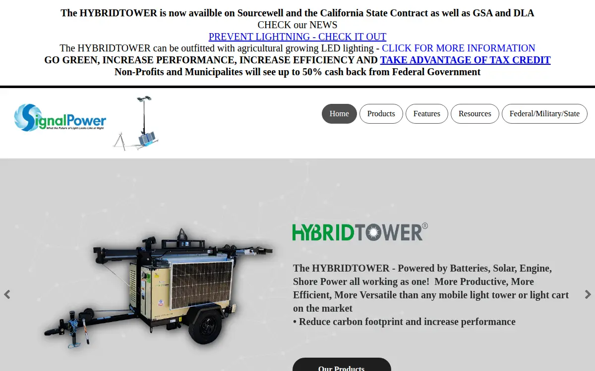 Homepage of Signal Pump LLC