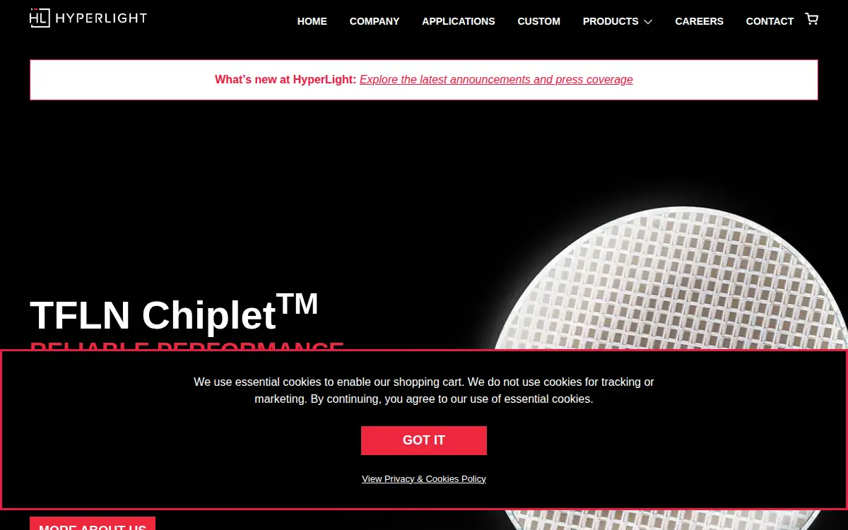 Homepage of Hyperlight Corporation