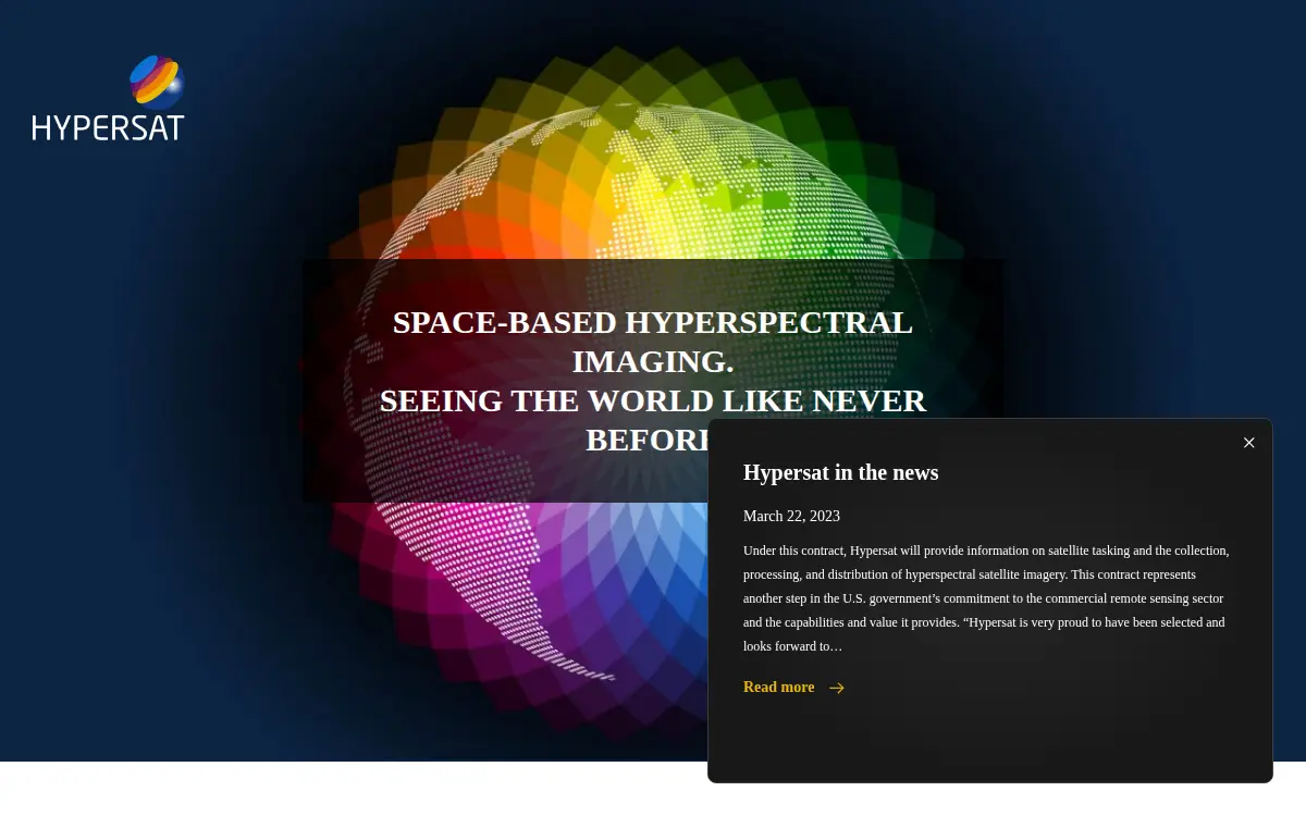 Homepage of Hypersat LLC