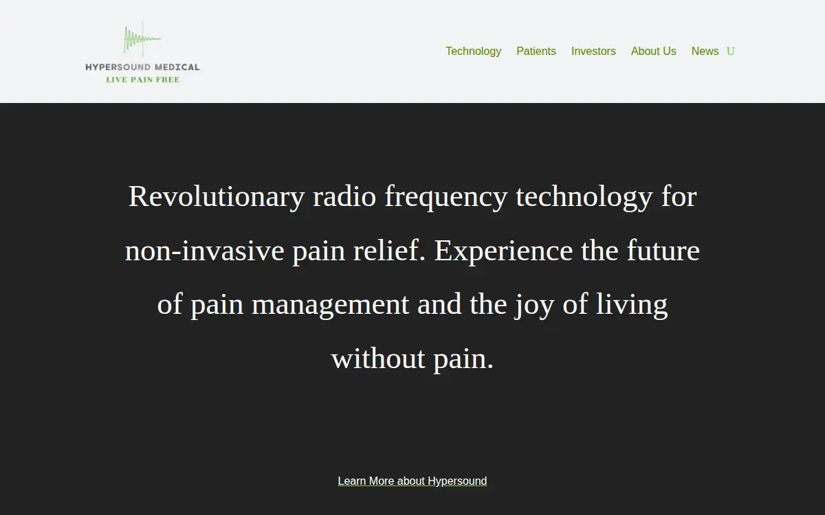 Homepage of Hypersound Medical, INC.