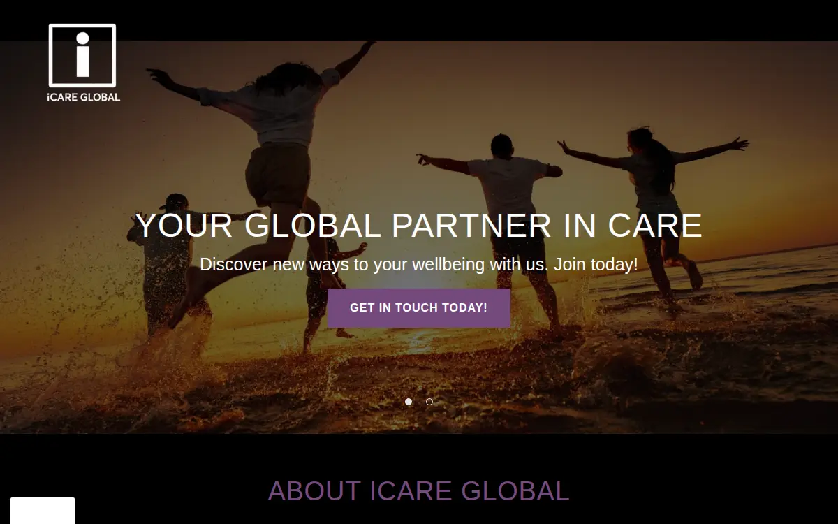 Homepage of Icare Global LLC