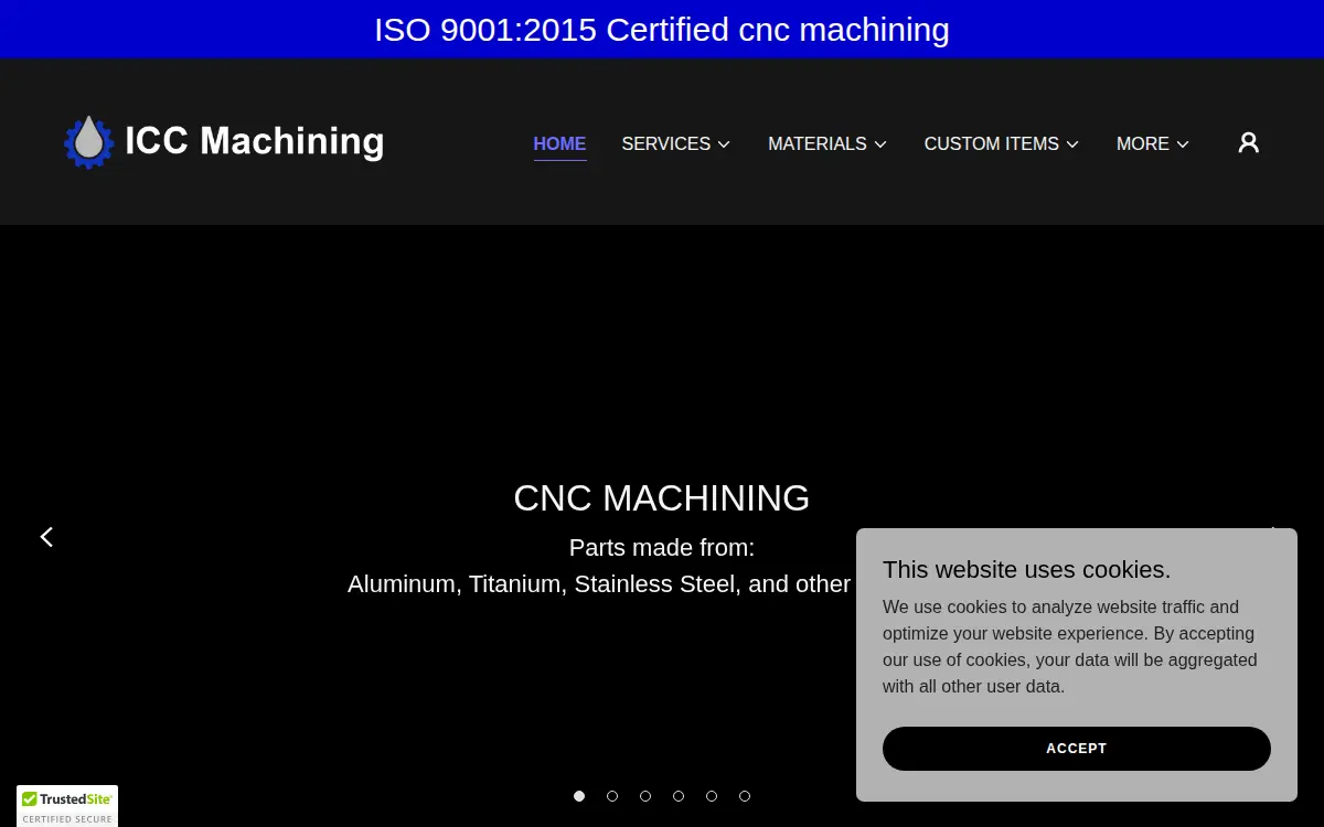 Homepage of Icc Machining, LLC