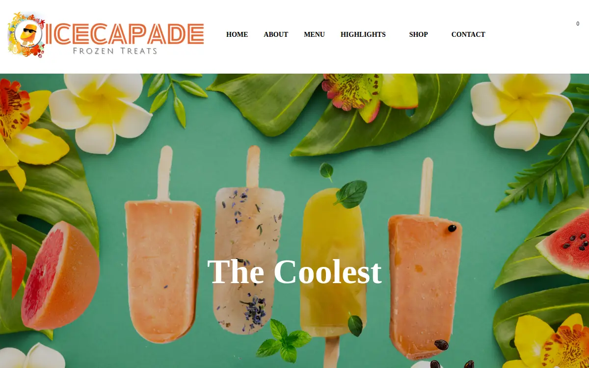 Homepage of Icecapade Frozen Treats, INC.
