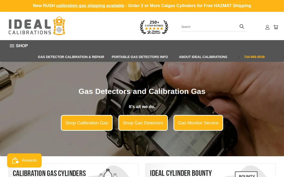 Homepage of Ideal Calibrations, LLC
