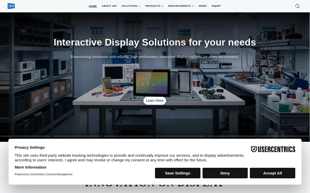 Homepage of Interactive Display Solutions, INC.