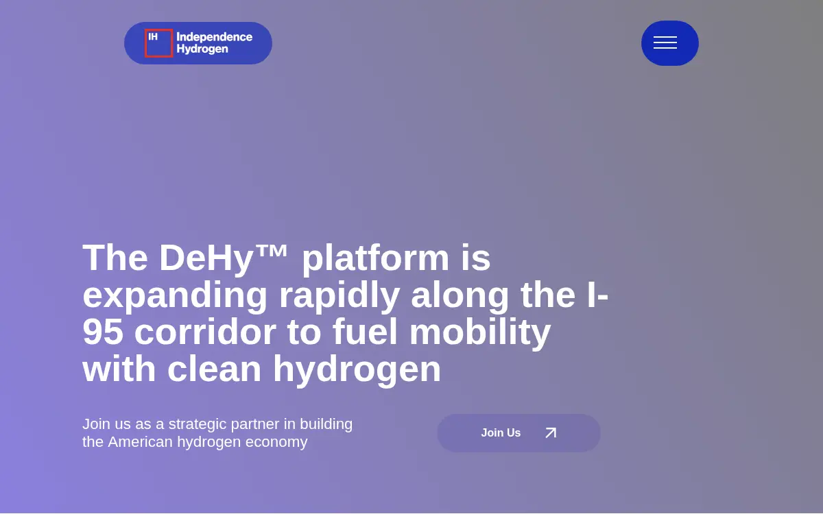 Homepage of Independence Hydrogen INC.