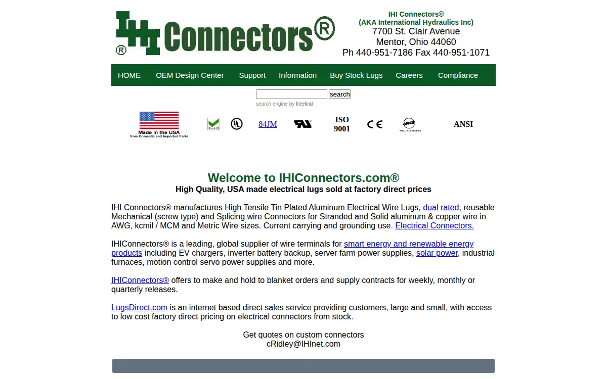 Homepage of International Hydraulics, INC.