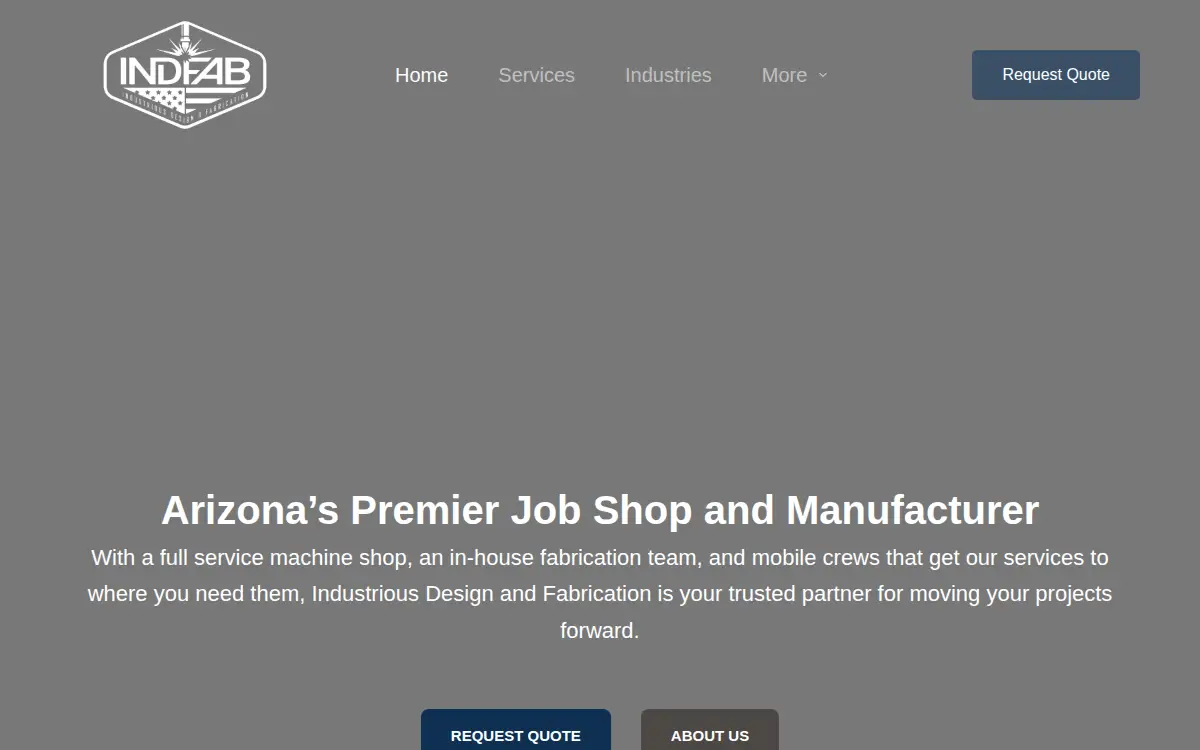 Homepage of Industrious Design & Fabrication LLC