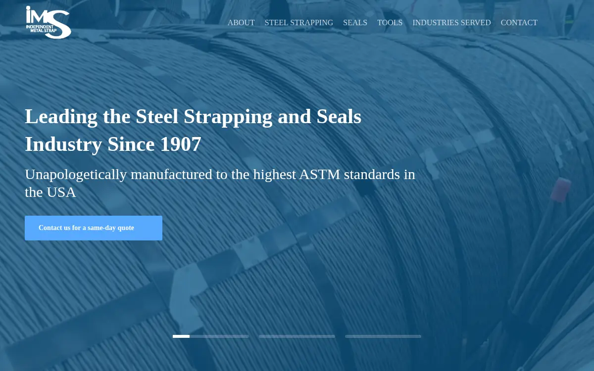 Homepage of Independent Metal Strap CO INC