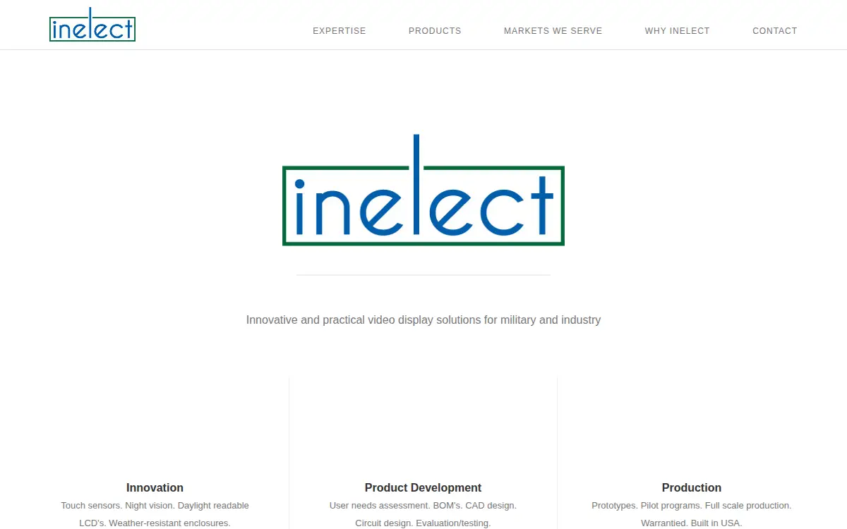 Homepage of Inelect CORP