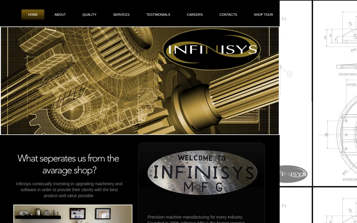 Homepage of Infinisys Manufacturing LLC