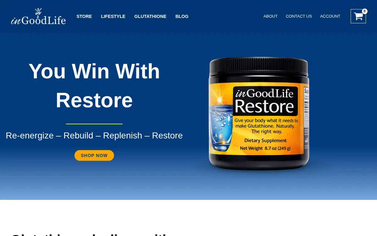 Homepage of Ingoodlife LLC