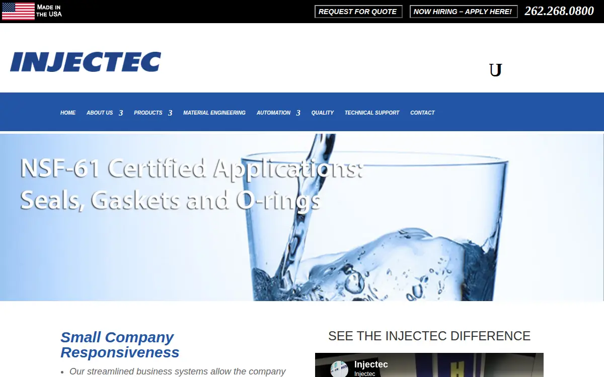 Homepage of Injectec, INC