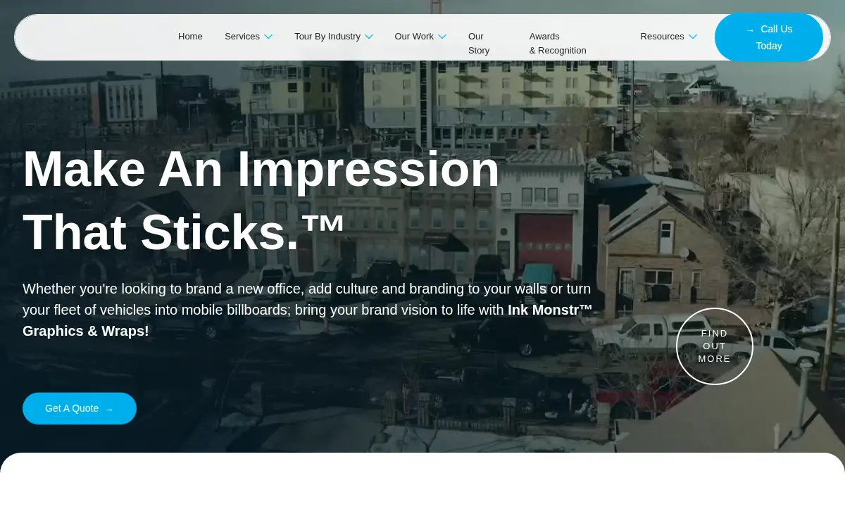 Homepage of Ink Monstr LLC
