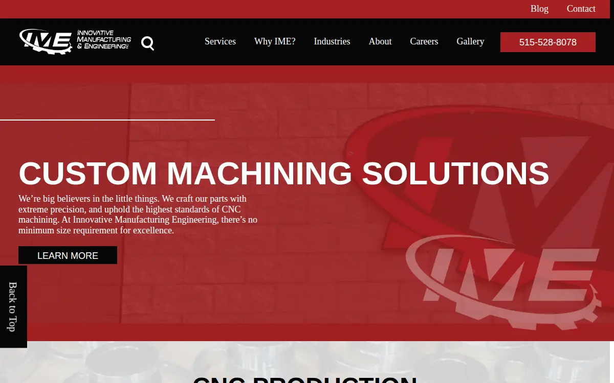 Homepage of Innovative Manufacturing & Engineering INC.