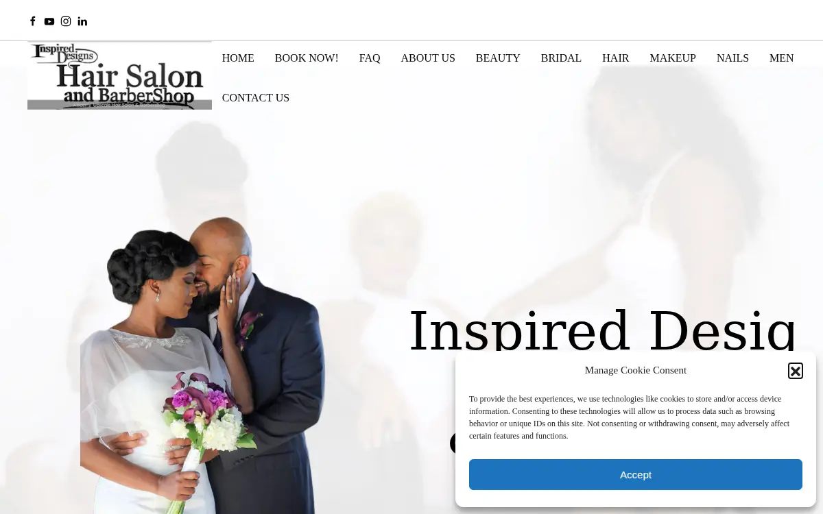 Homepage of Inspired Designs Hair Salon & Barbershop & Spa L.l.c.
