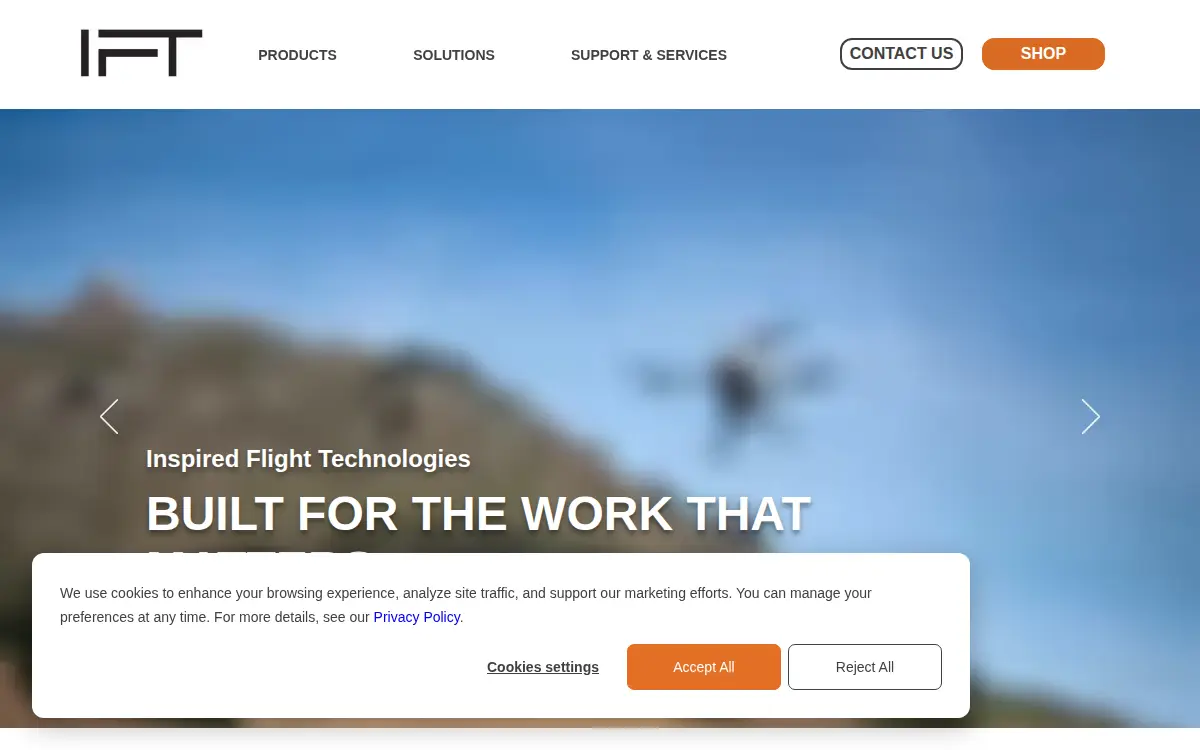 Homepage of Inspired Flight Technologies, INC.