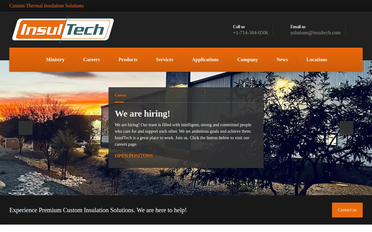 Homepage of Insultech, LLC