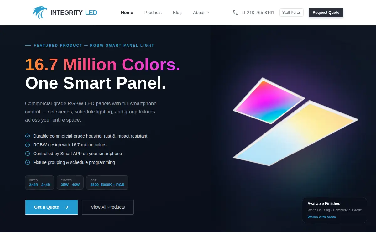 Homepage of Integrity Led LLC