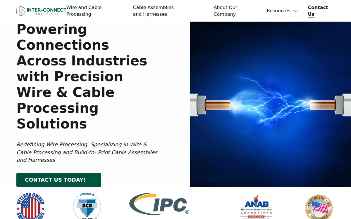 Homepage of Inter-connect Solutions, LLC