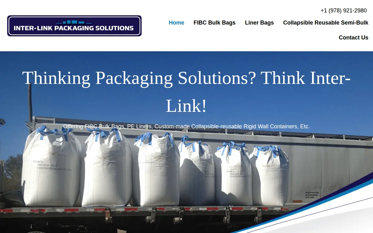 Homepage of Inter-link Packaging Solutions, LLC