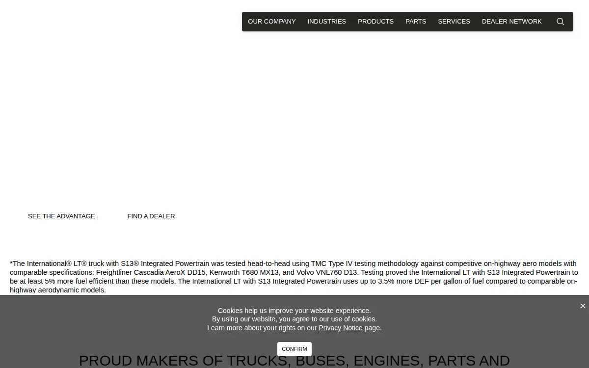 Homepage of International Motors, LLC