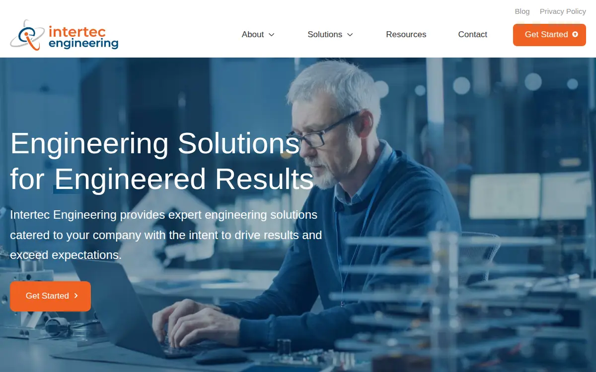 Homepage of Intertec Engineering LLC
