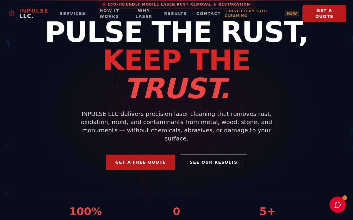 Homepage of Inpulse LLC