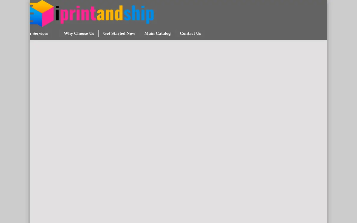 Homepage of Iprint and Ship LLC