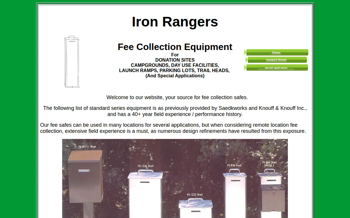 Homepage of Iron Rangers LLC