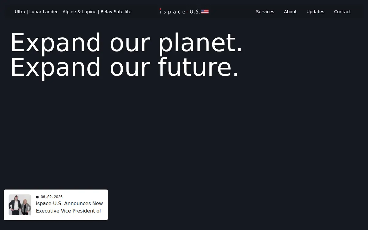 Homepage of Ispace Technologies US INC