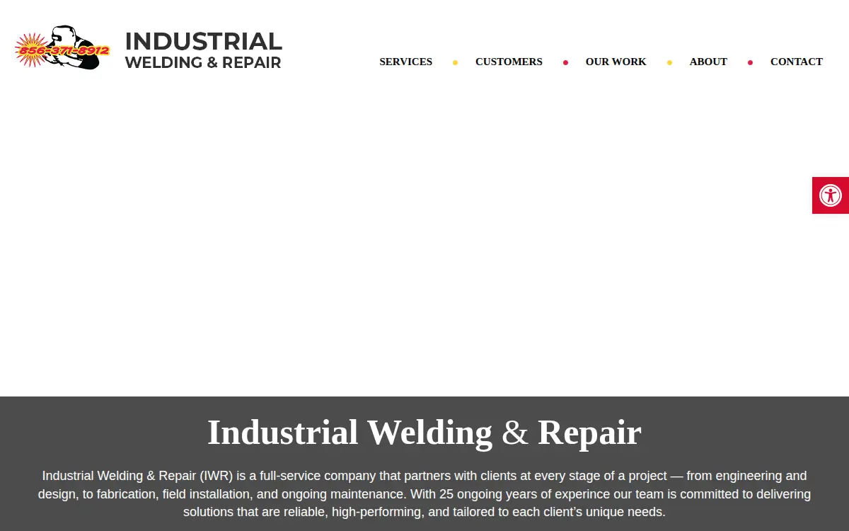 Homepage of Industrial Welding and Repair, INC