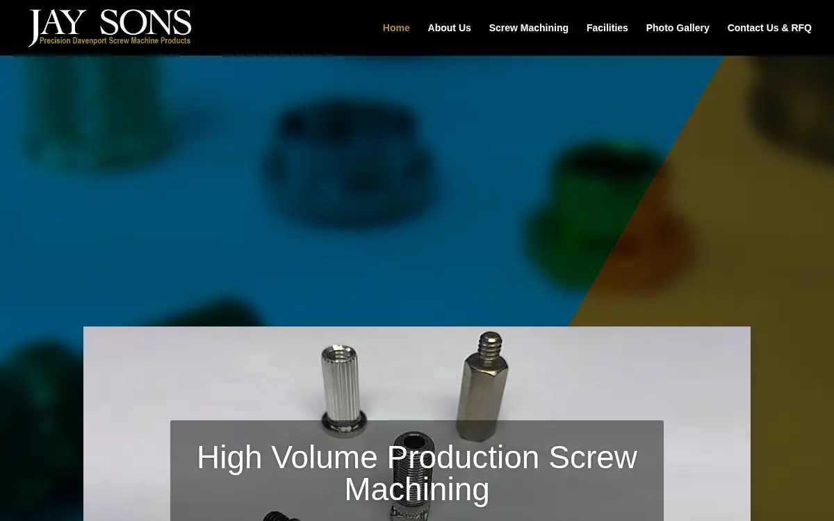 Homepage of Jay Sons Screw Machine Products, INC.