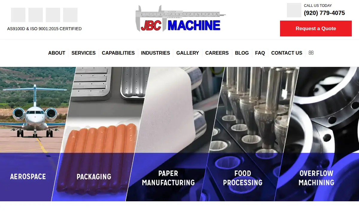 Homepage of Jbc Machine, INC.