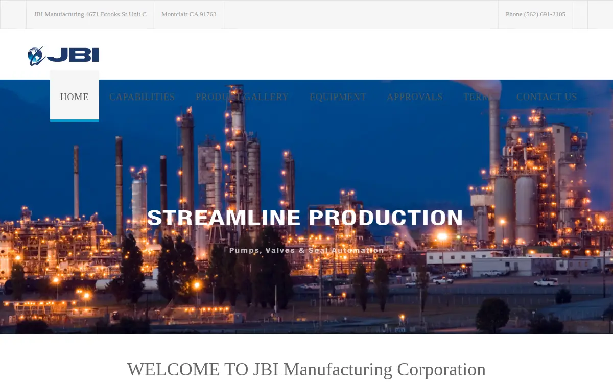 Homepage of Jbi Manufacturing Corporation
