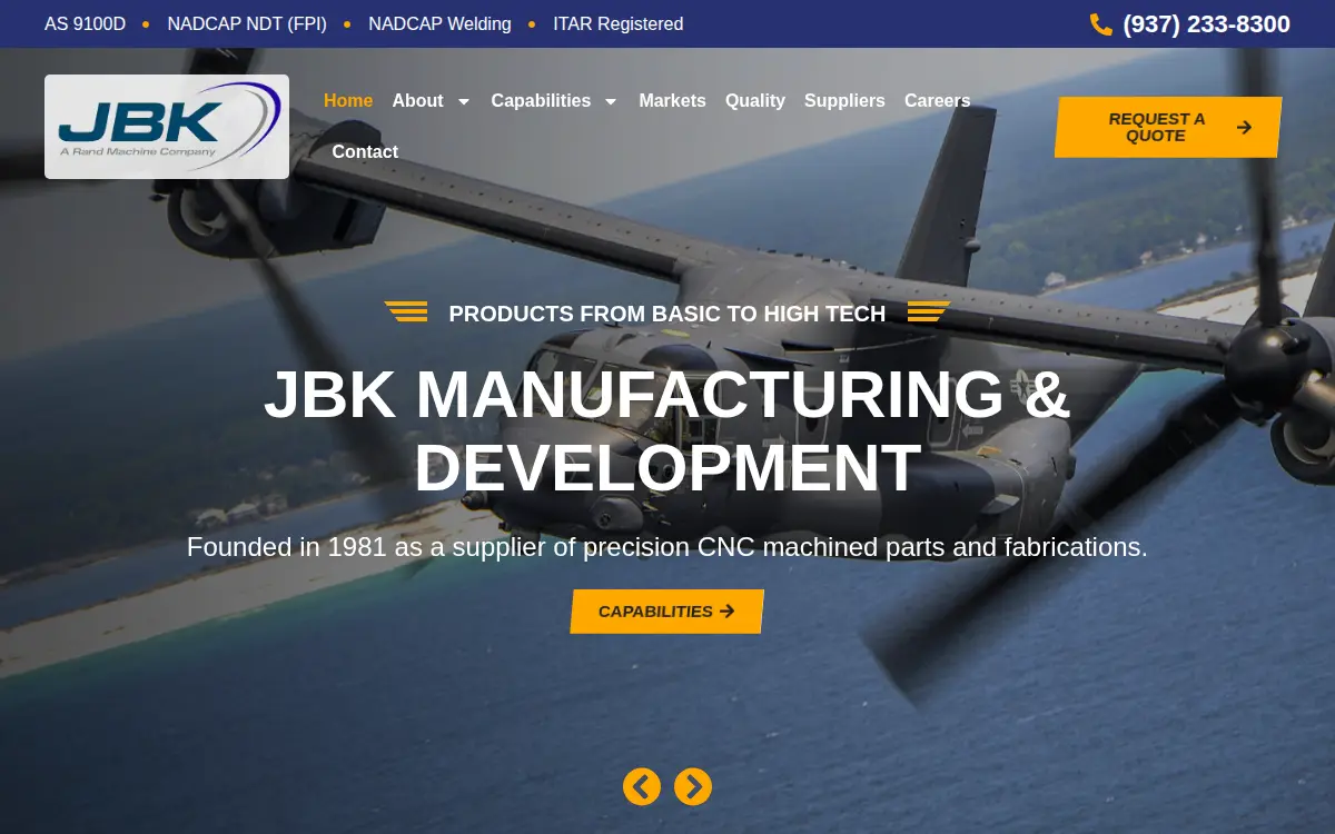 Homepage of Premier Aerospace Group LLC